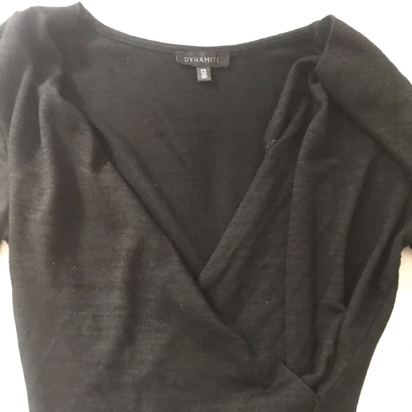 Dynamite black long sleeve crop top - Picture 3 of 4